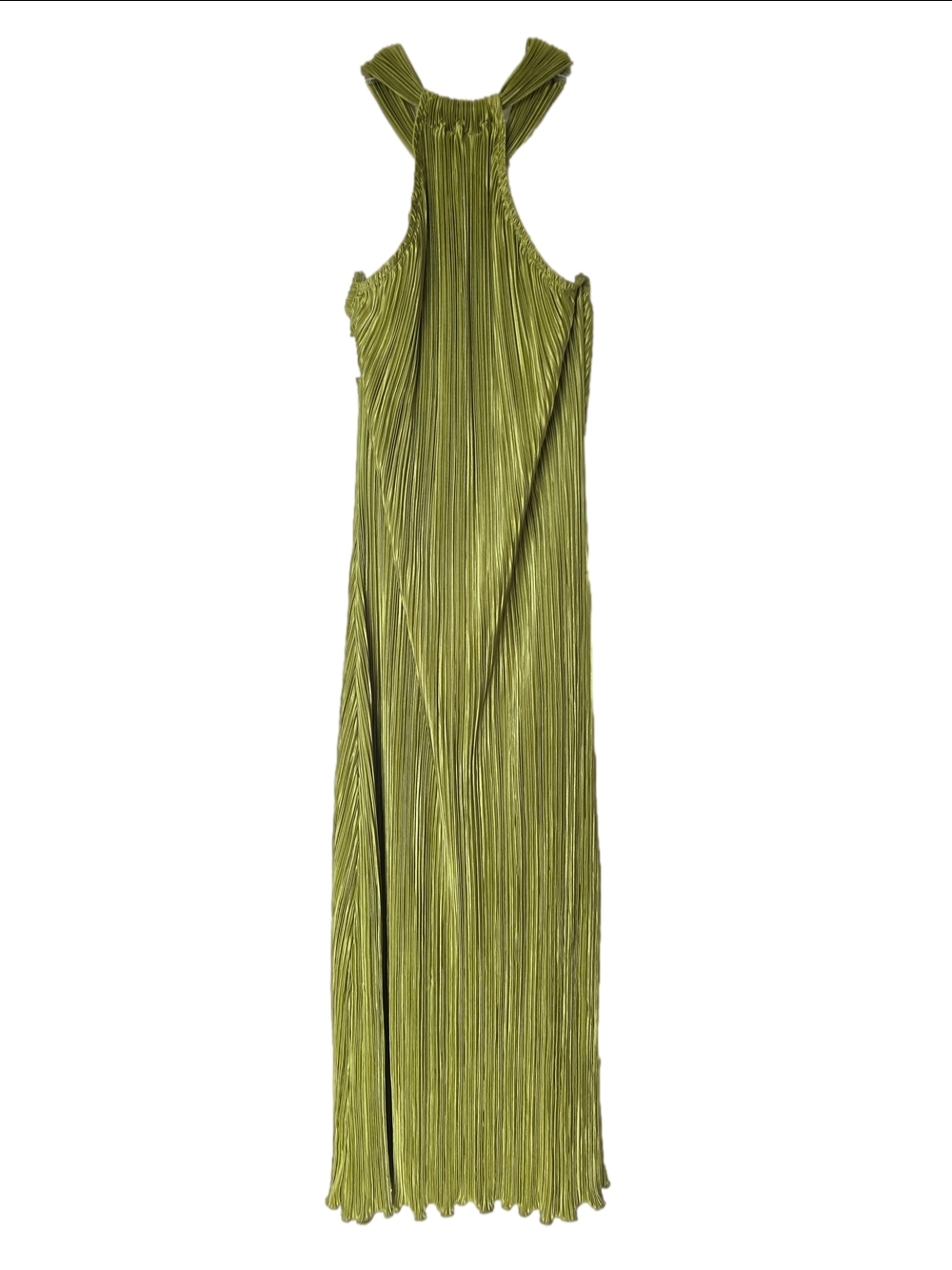 Petal & Pup Olive Halter Pleated Midi Dress - Picture 9 of 9